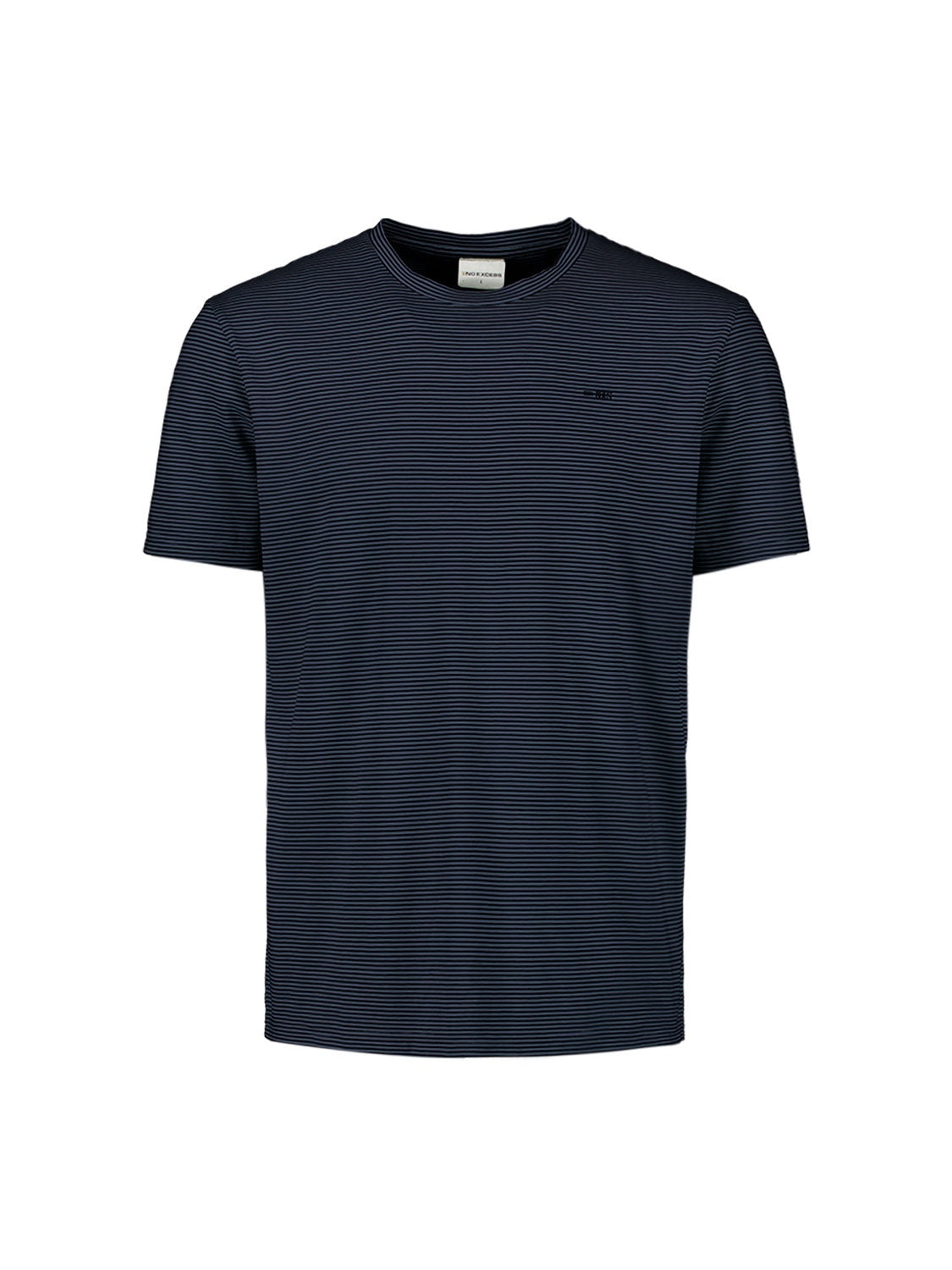 No Excess Crew Tee: Thin Pin Stripe - Night
