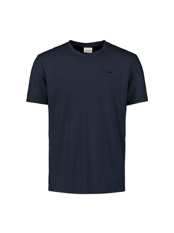 No Excess Crew Tee: Thin Pin Stripe - Night