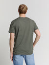 No Excess Crew Tee: Thin Pin Stripe - Dark Steel
