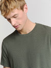 No Excess Crew Tee: Thin Pin Stripe - Dark Steel