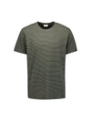 No Excess Crew Tee: Thin Pin Stripe - Dark Steel