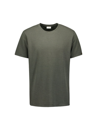 No Excess Crew Tee: Thin Pin Stripe - Dark Steel