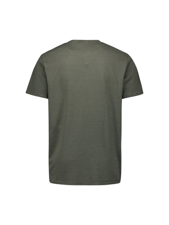 No Excess Crew Tee: Thin Pin Stripe - Dark Steel