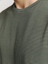 No Excess Crew Tee: Thin Pin Stripe - Dark Steel