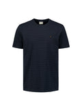 No Excess Crew Tee: Pin Stripe - Deep Blue