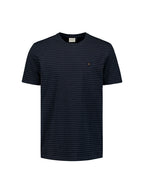 No Excess Crew Tee: Pin Stripe - Deep Blue
