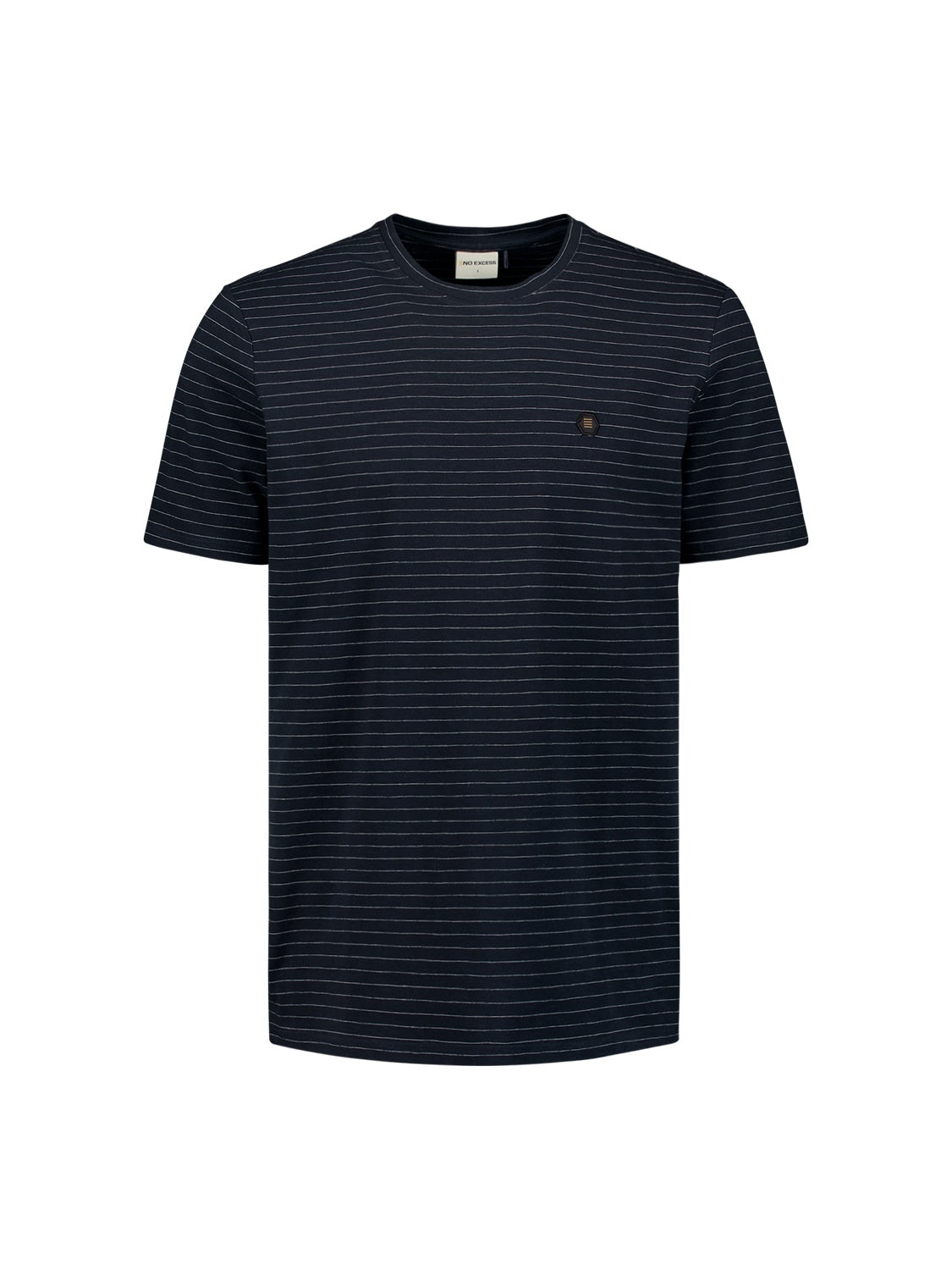 No Excess Crew Tee: Pin Stripe - Deep Blue