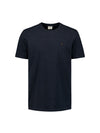 No Excess Crew Tee: Pin Stripe - Deep Blue