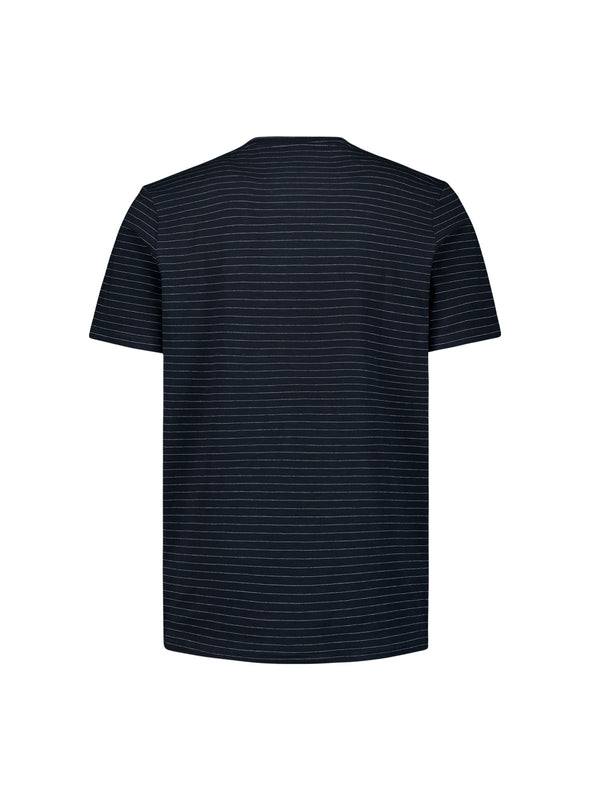 No Excess Crew Tee: Pin Stripe - Deep Blue