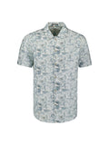 No Excess Short Sleeve Shirt: Leafy Print - Blue