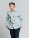 No Excess Long Sleeve Shirt: Water Colour Print - Chalk