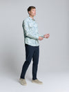 No Excess Long Sleeve Shirt: Water Colour Print - Chalk