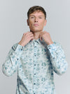 No Excess Long Sleeve Shirt: Water Colour Print - Chalk
