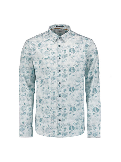 No Excess Long Sleeve Shirt: Water Colour Print - Chalk