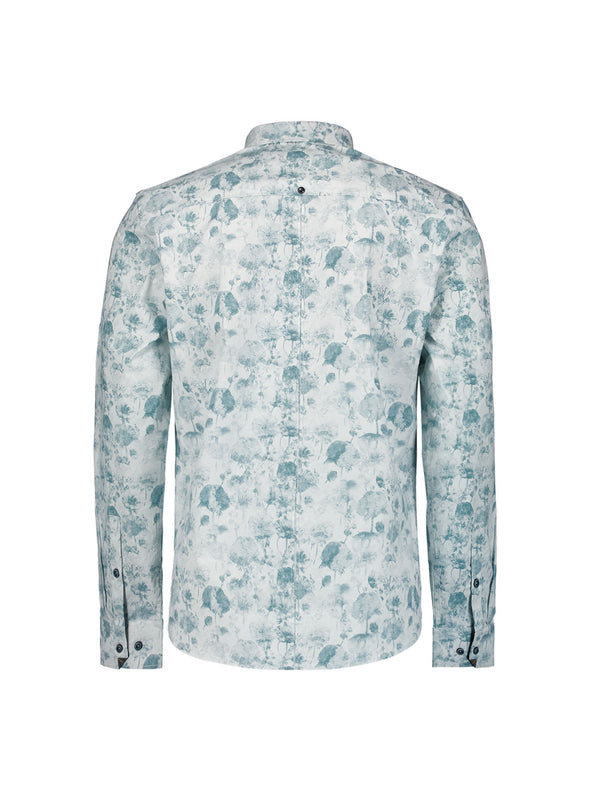 No Excess Long Sleeve Shirt: Water Colour Print - Chalk