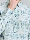 No Excess Long Sleeve Shirt: Water Colour Print - Chalk