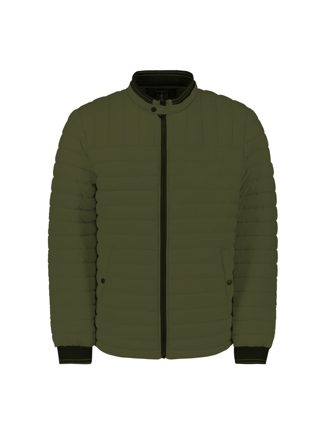 No Excess Padded Jacket - Dark Moss & Contrast Cuff