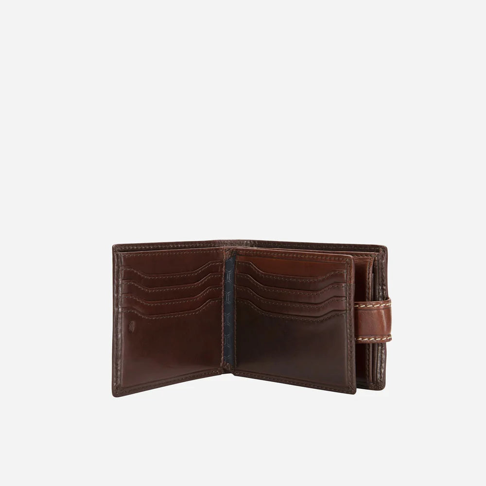 Jekyll & Hide Bifold tabbed Leather Wallet - Mocha