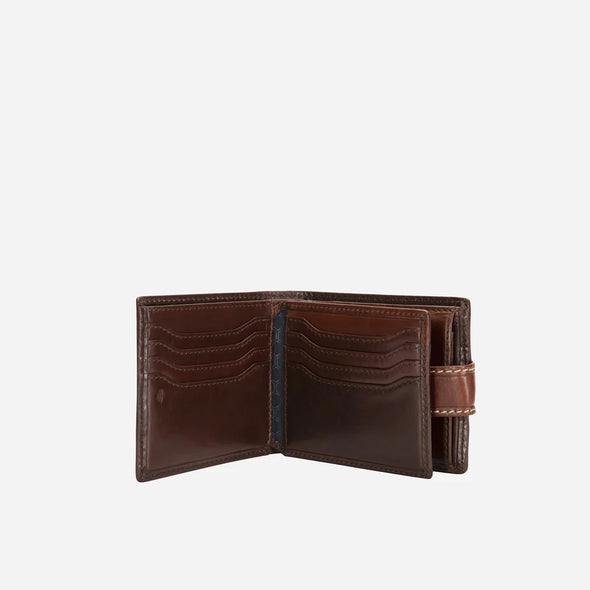 Jekyll & Hide Bifold tabbed Leather Wallet - Mocha