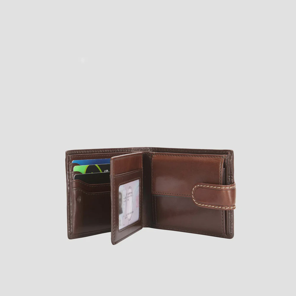 Jekyll & Hide Bifold tabbed Leather Wallet - Mocha