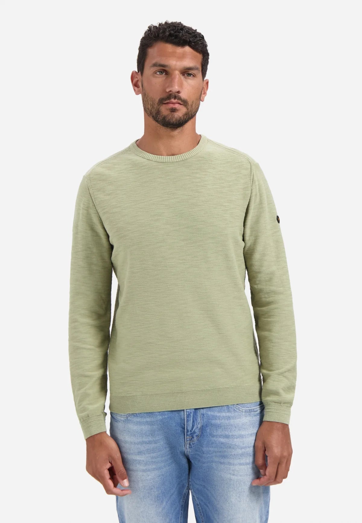 No Excess Pull Over Crew Neck Jumper - Light Moss