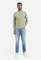 No Excess Pull Over Crew Neck Jumper - Light Moss