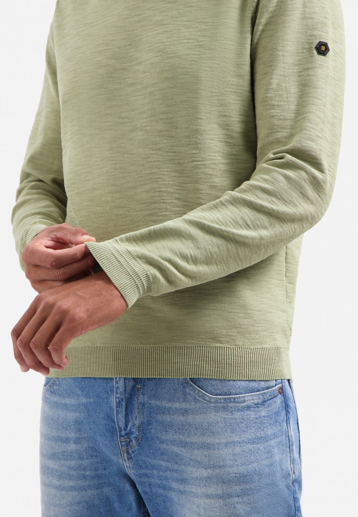 No Excess Pull Over Crew Neck Jumper - Light Moss