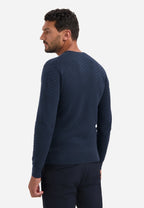 No Excess Pull Over Crew Neck Jacquard Jumper - Night