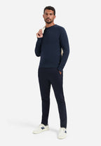 No Excess Pull Over Crew Neck Jacquard Jumper - Night