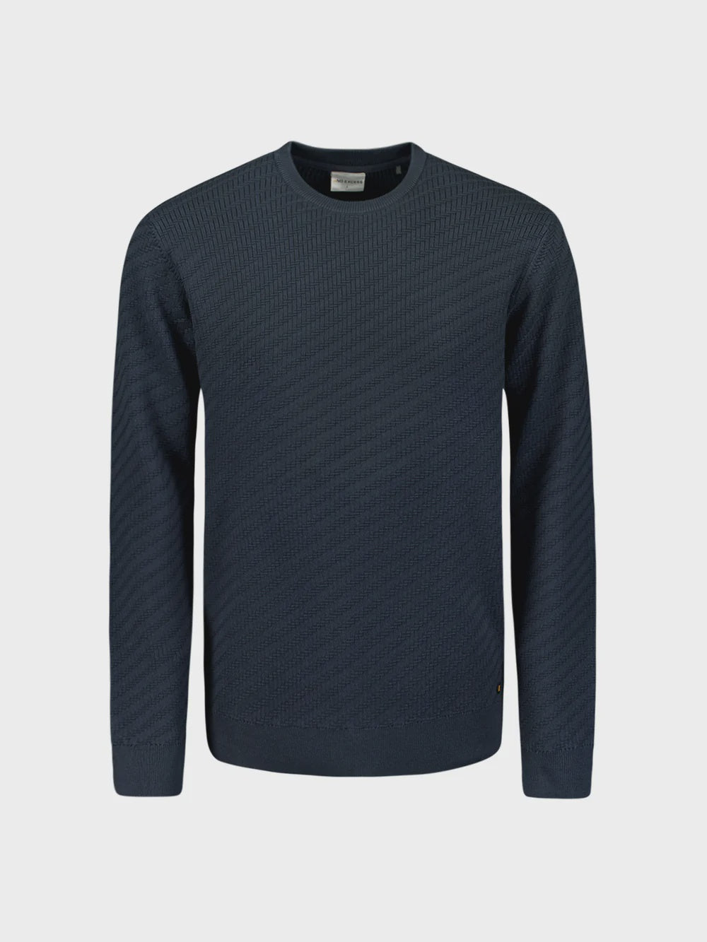 No Excess Pull Over Crew Neck Jacquard Jumper - Night