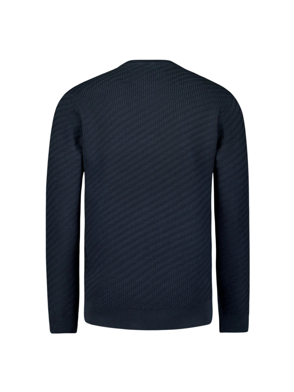 No Excess Pull Over Crew Neck Jacquard Jumper - Night