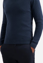 No Excess Pull Over Crew Neck Jacquard Jumper - Night