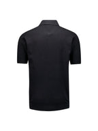 No Excess Jacquard Zip Polo - Black