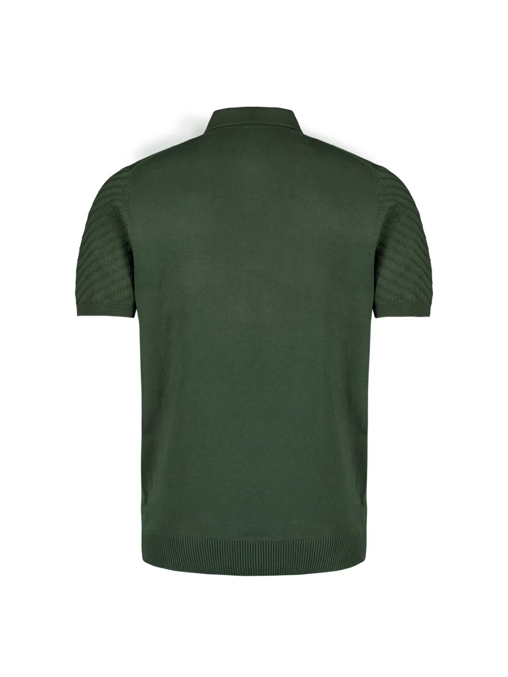 No Excess Jacquard Zip Polo - Dark Green