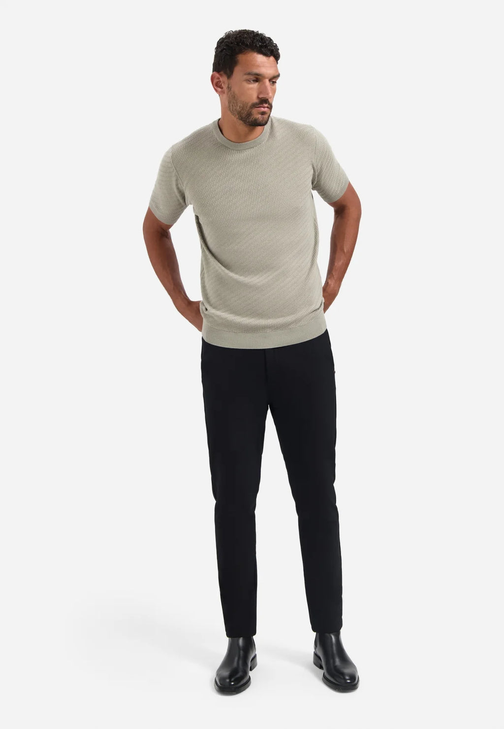 No Excess  Solid Jacquard Tee - Clay
