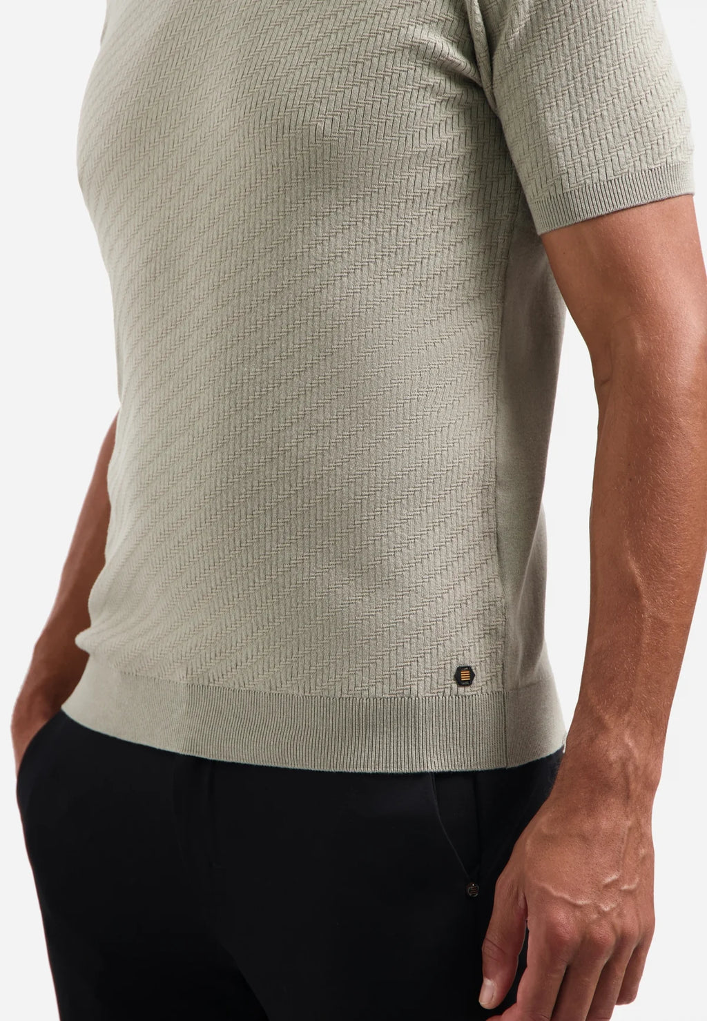 No Excess  Solid Jacquard Tee - Clay