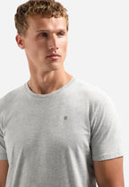 No Excess Crew Tee: Basic Plain - Grey Melange