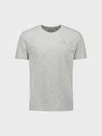 No Excess Crew Tee: Basic Plain - Grey Melange