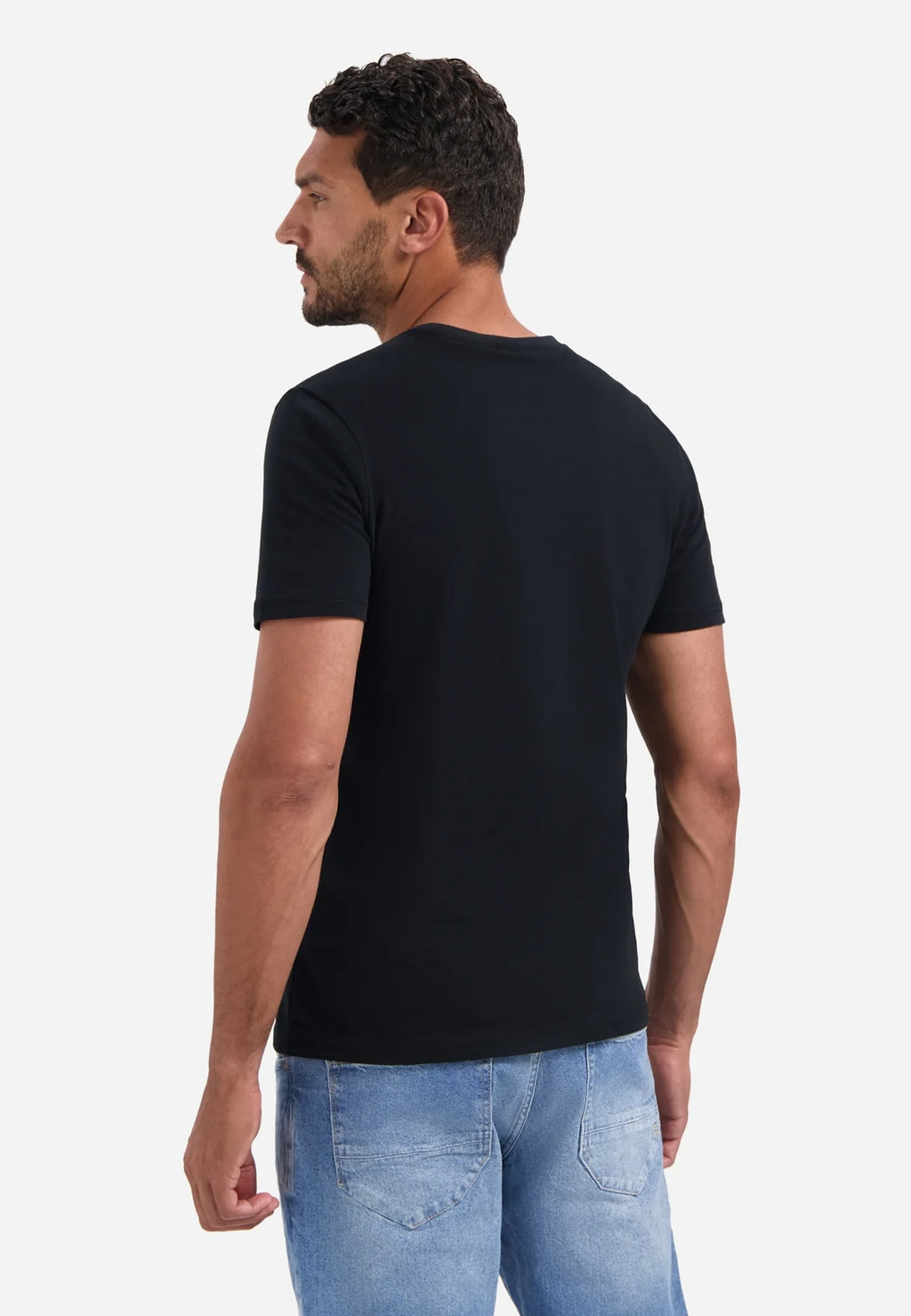 No Excess Crew Tee: Relief Jacquard Blocks - Black