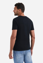 No Excess Crew Tee: Relief Jacquard Blocks - Black