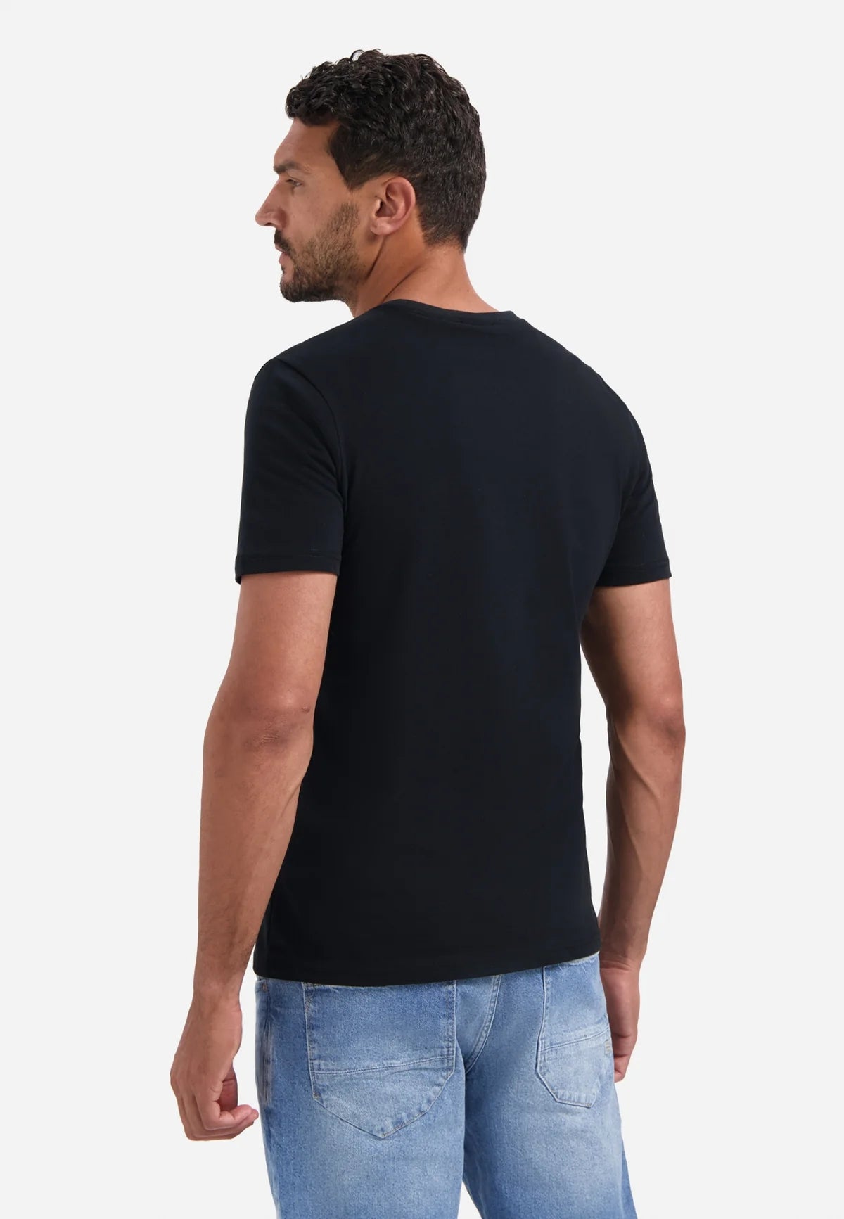 No Excess Crew Tee: Relief Jacquard Blocks - Black