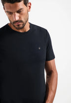 No Excess Crew Tee: Relief Jacquard Blocks - Black