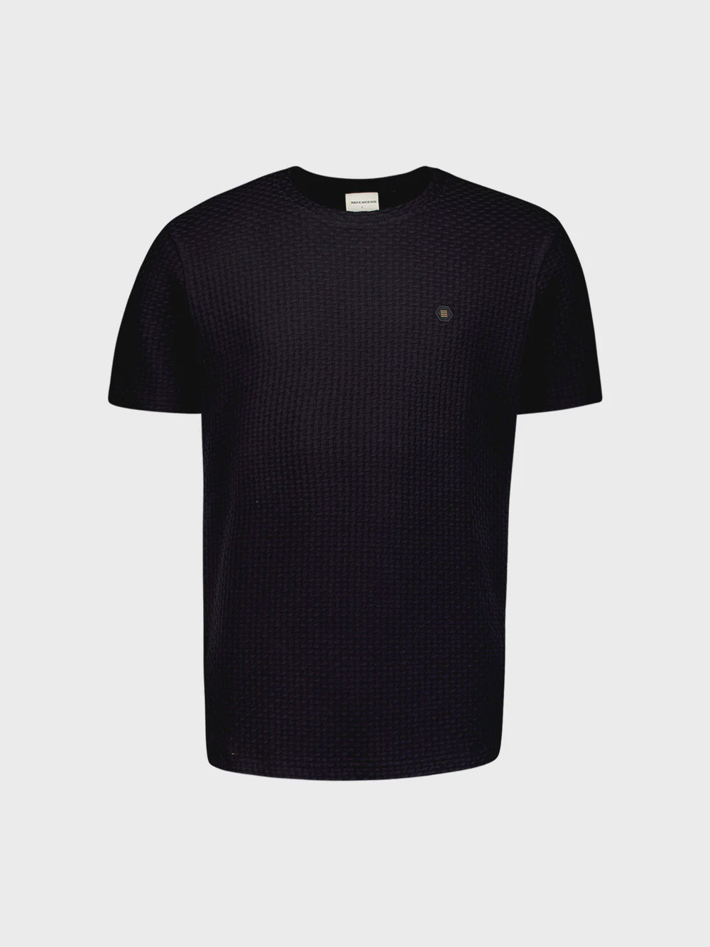 No Excess Crew Tee: Relief Jacquard Blocks - Black