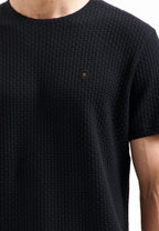 No Excess Crew Tee: Peached - Black