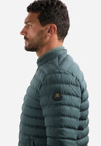 No Excess Padded Jacket with Knited Detailing - Dark Steel