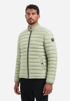 No Excess Padded Jacket with Knited Detailing - Light Moss