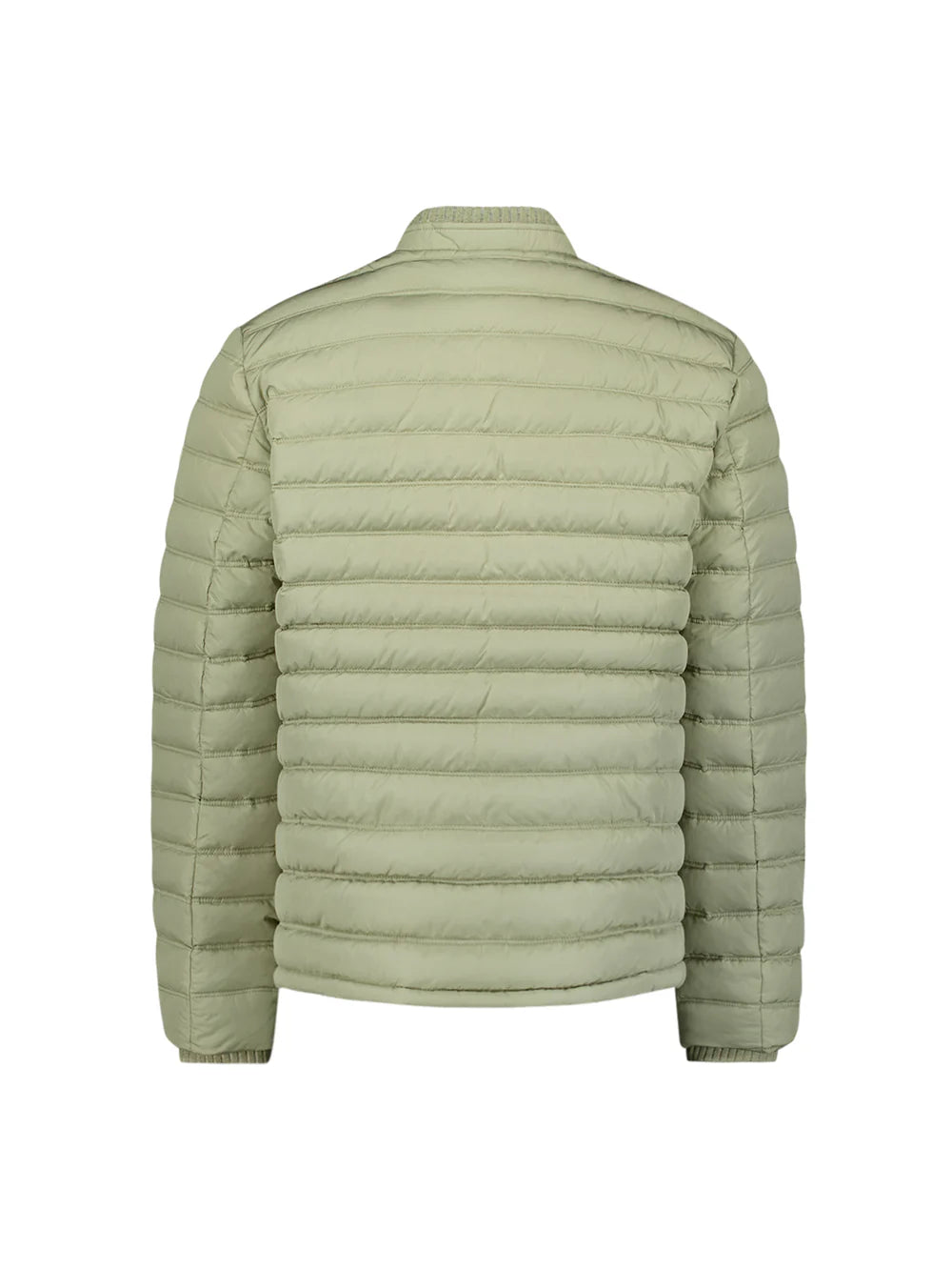 No Excess Padded Jacket with Knited Detailing - Light Moss