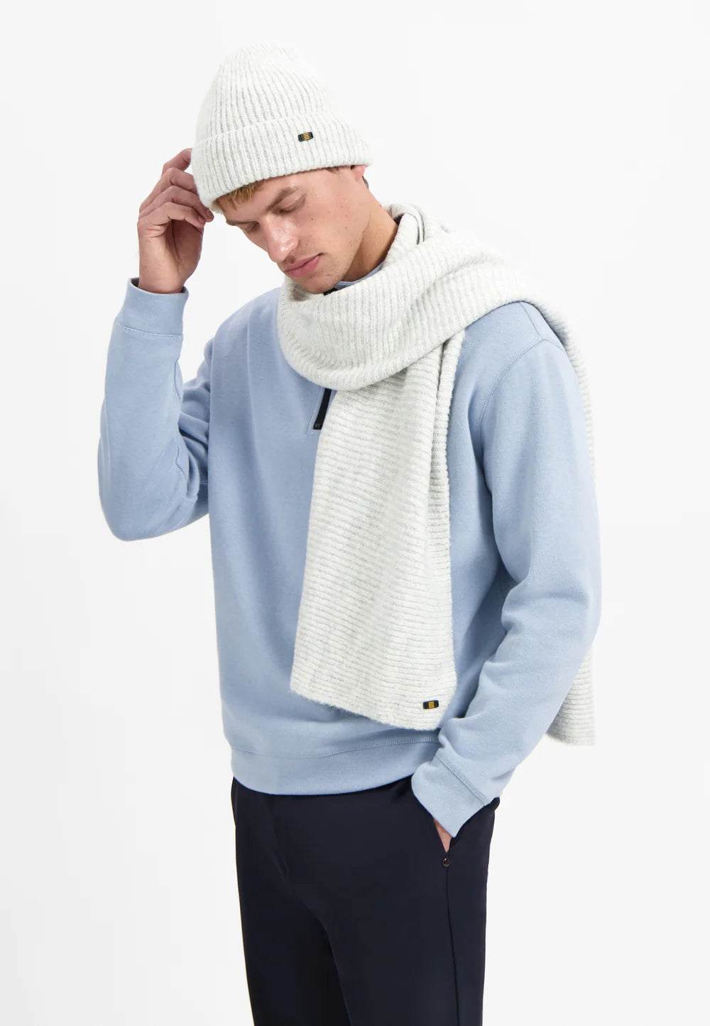 No Excess Beanie & Scarf Knit Set - Grey Melange