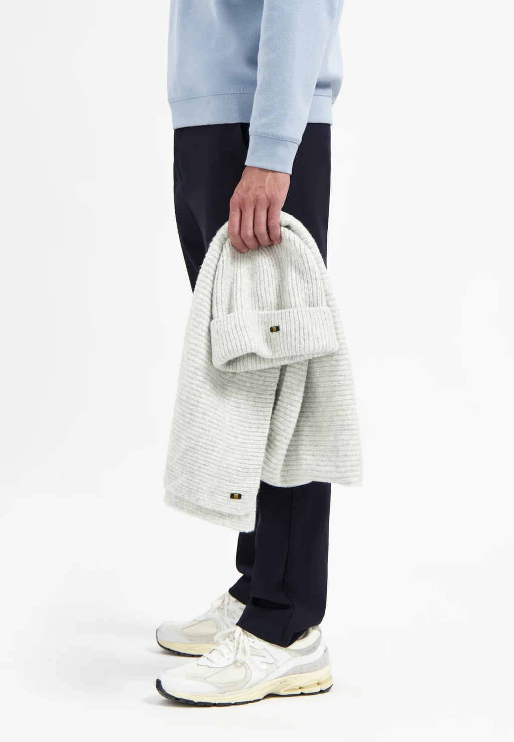 No Excess Beanie & Scarf Knit Set - Grey Melange