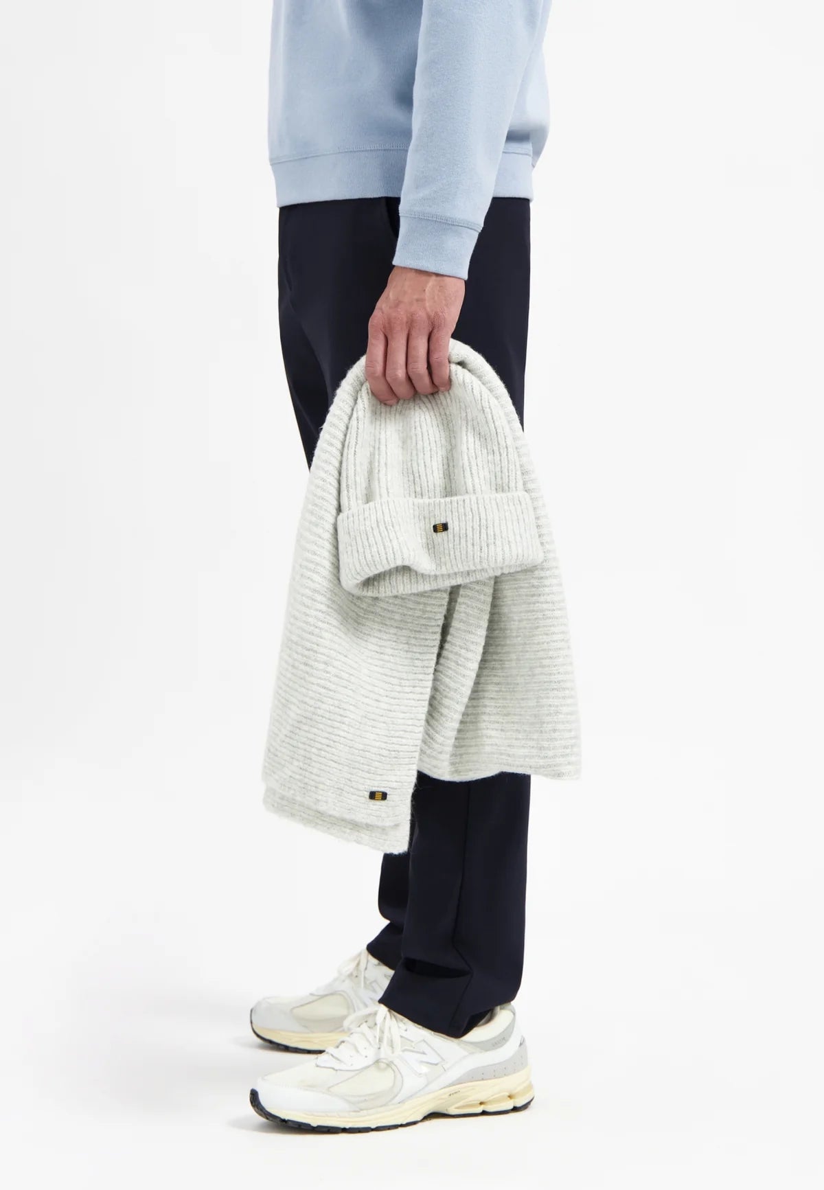 No Excess Beanie & Scarf Knit Set - Grey Melange
